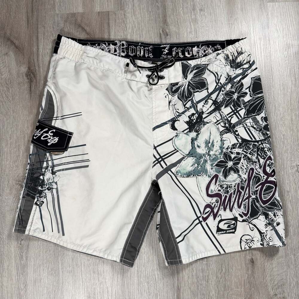 Point Zero Men's Graphic Floral Surf Board Shorts Size XL